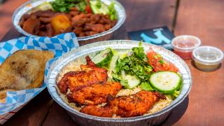 The best Toronto food markets | Chicken wings, rice and salad at Market 707