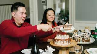 Christmas traditions from Toronto chefs | Calvin and Tina Su cut cake