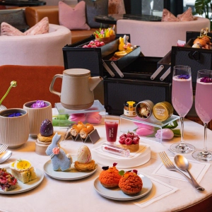 Assorted afternoon tea items at The Drake