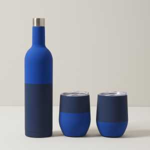 Mother's Day ideas | Blue Wine bottle and tumbler set by OUI