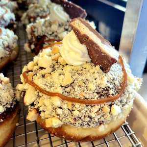 Best doughnuts in Toronto | Dulce de Leche Twix doughnut from Unholy Donuts