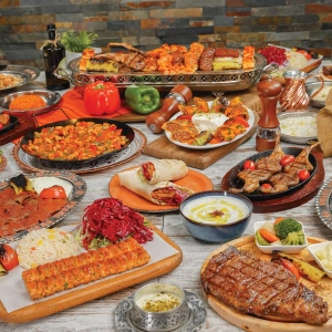 A spread of delicious meats and Turkish sides