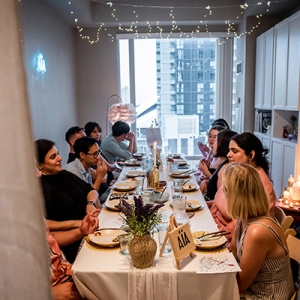 A group of guests at the Oui Aia supper club