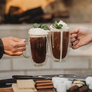 Foodie gift ideas | Drinks and s'mores in front of the fireplace at The Beach Motel