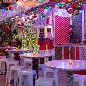 The festive interior of Miracle cocktail bar