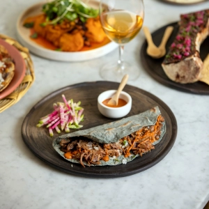 A spread of dishes at Quetzal