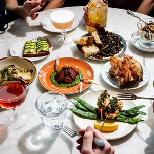 A spread of small plates at Lisbon Hotel
