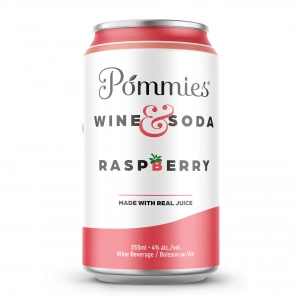 A can of Pommies wine soda