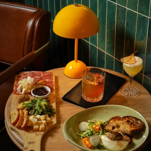 Assorted plates and drinks at 11:59 Bar:Café