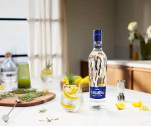 Finlandia vodka cocktails | Classic Finnish Garden cocktail and a bottle of Finlandia Vodka