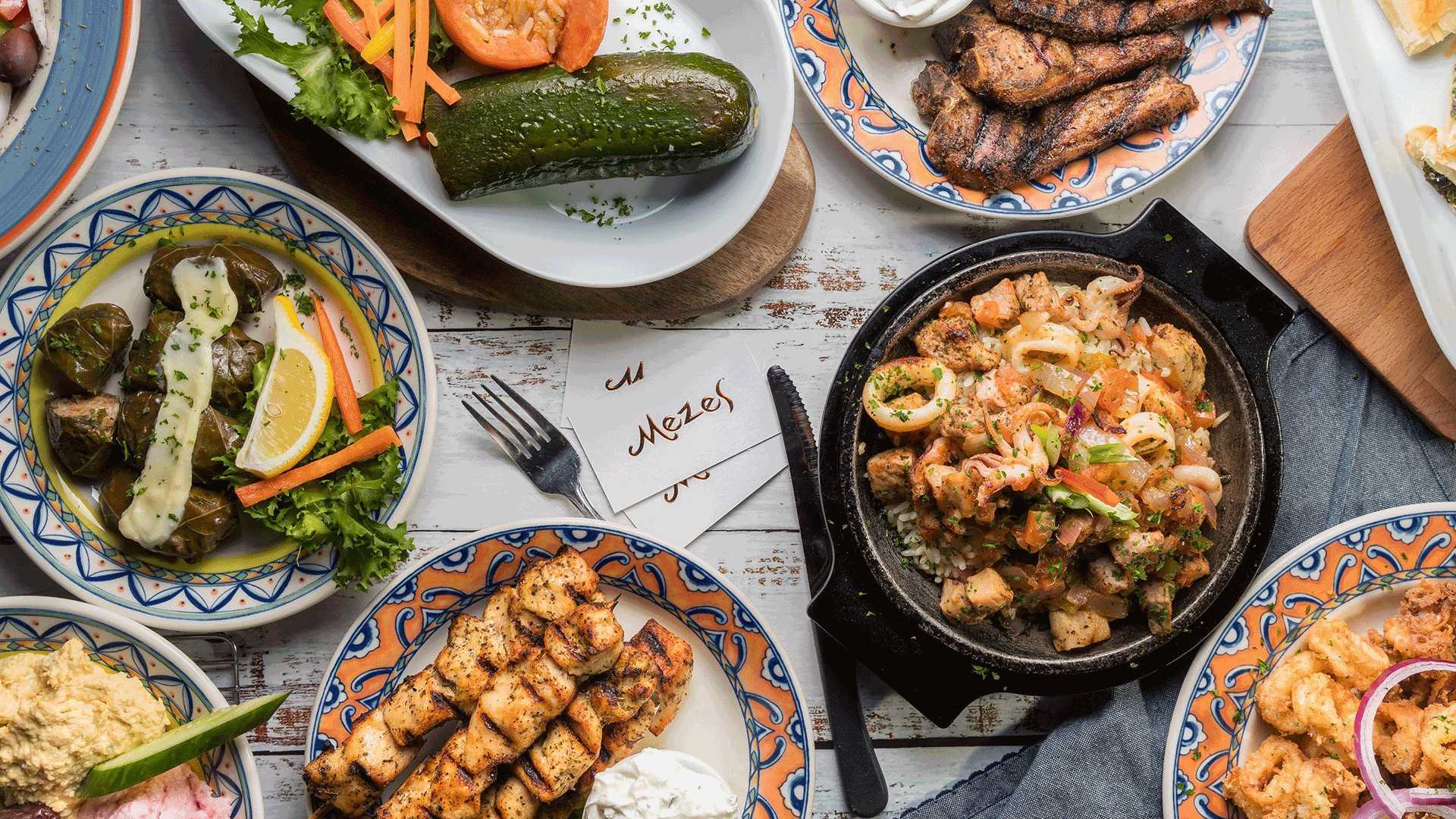 Toronto's best Greek restaurants | Assorted plates at Mezes on the Danforth