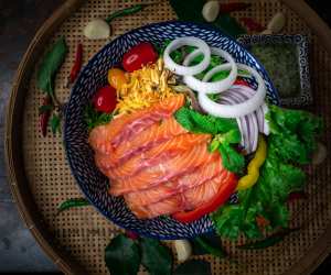 The best new restaurants in Toronto | Salmon Lui Suan Salad available for takeout and dine-in at Maya Bay