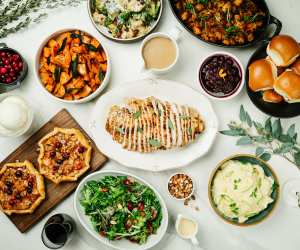 Thanksgiving dinner in Toronto | Oven roasted turkey, garlic mashed potatoes, fall kale salad and more from JOEY restaurant