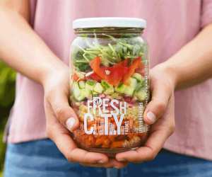 Fresh City Farms salad and meal jars