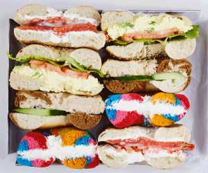 Best bagels in Toronto | Box of colourful bagels from What a Bagel