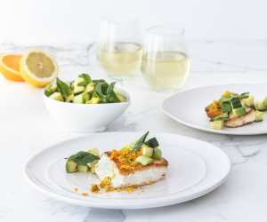 Sustainable seafood recipes | Citrus dusted wild halibut with fresh avocado salsa