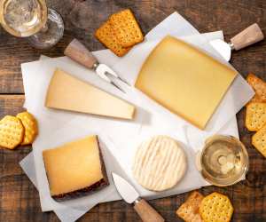 Cheeseworld online cheese shop | An assortment of cheese with wine