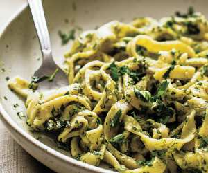 Pasta and noodle recipes | Frugal fennel-frond pesto pasta