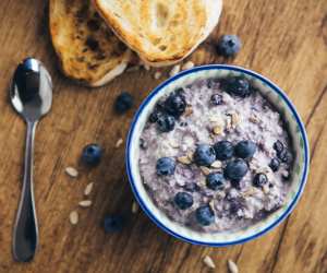 Riceberry rice and lavender breakfast bowl recipe
