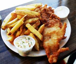 Best fish and chips in Toronto | A plate of fish and chips from Sea Witch