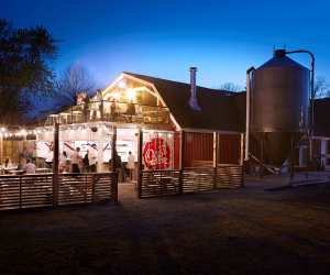 Niagara | Nighttime and twinkling lights at Oast House Brewery's outdoor patio