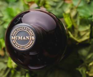 The top of a bottle of McManis wine