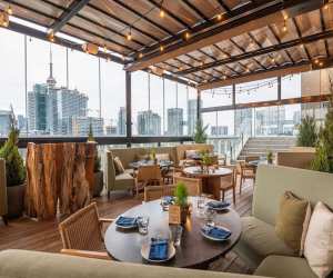 Best downtown Toronto restaurants | The heated, covered year-round patio at Harriet's Rooftop