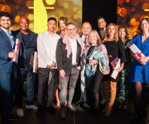 The 2024 foodism ICON Awards | Hosts Katie Bridges and Krista Faist on stage with the winners of the foodism ICON Awards